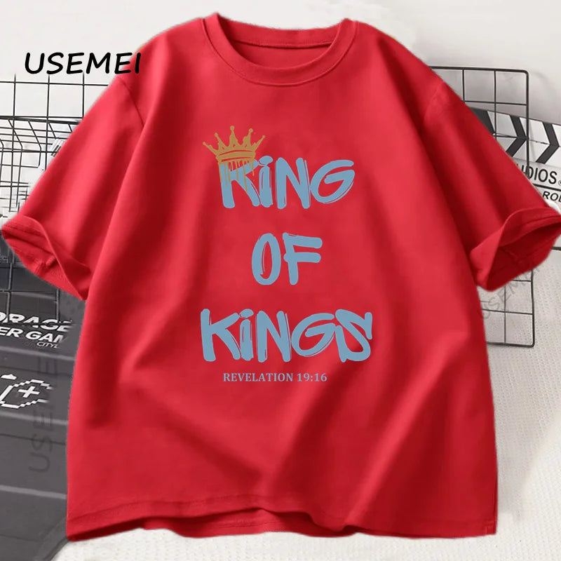 👑 Wear Your Faith Boldly – "King of Kings" Christian T-Shirt for Men & Women