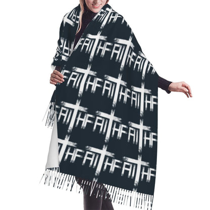 Stay Warm in Style: Jesus 'The Way, The Truth, The Life' Tassel Scarf