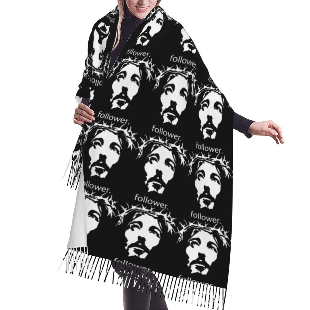 Stay Warm in Style: Jesus 'The Way, The Truth, The Life' Tassel Scarf