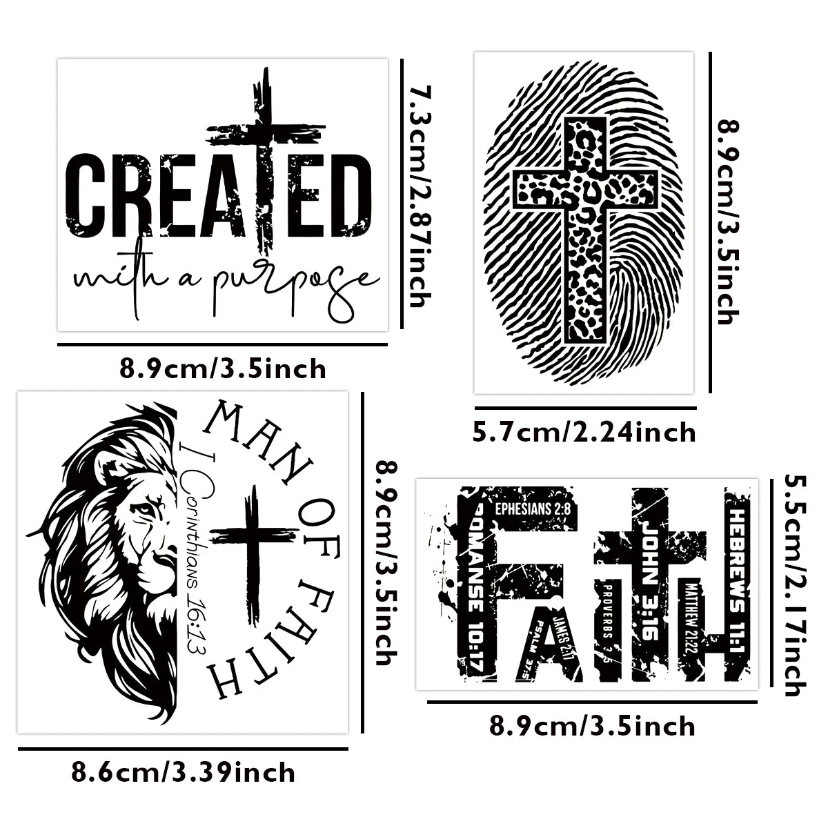 Faithful Style: Christian-Themed Waterproof Tumbler Stickers for DIY Inspiration 4pcs