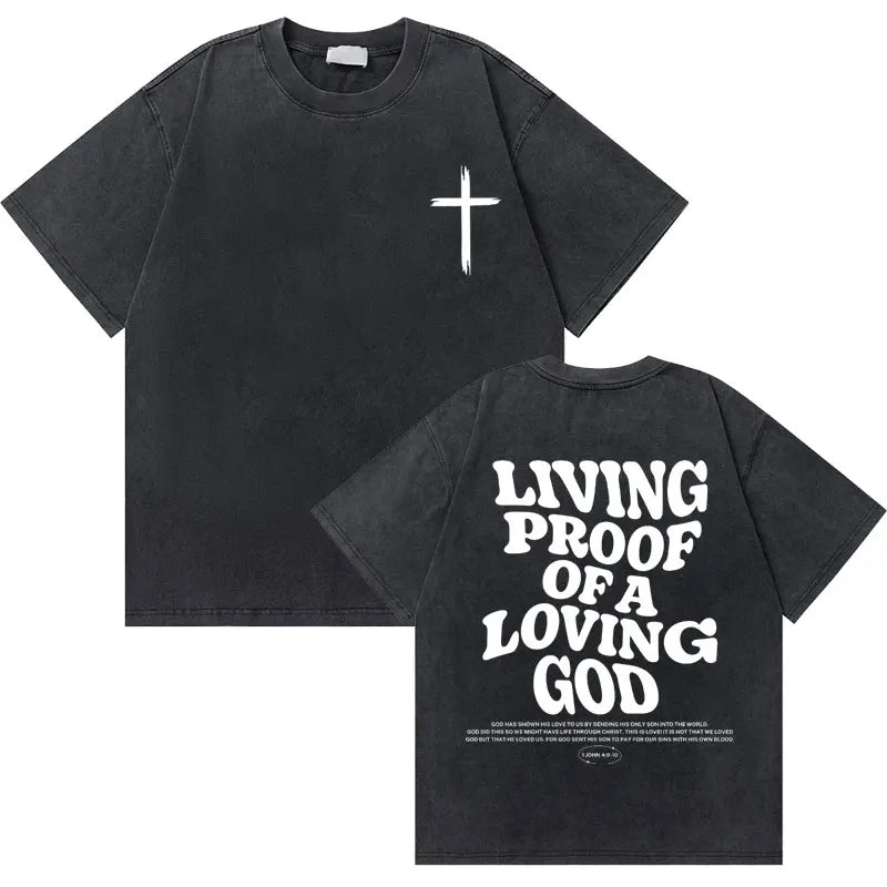 🔥 Washed Vintage “God Loves You” Tee – The Good News You Can Wear!