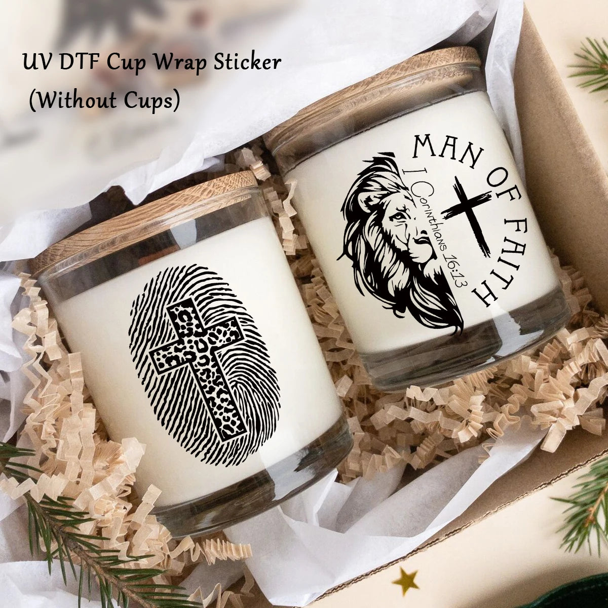 Faithful Style: Christian-Themed Waterproof Tumbler Stickers for DIY Inspiration 4pcs