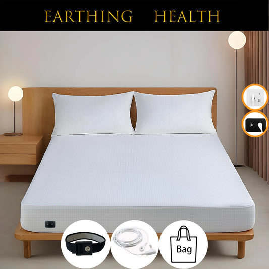 ⚡ Sleep Grounded, Live Energized – 10% Silver Fiber Earthing Fitted Bed Sheet