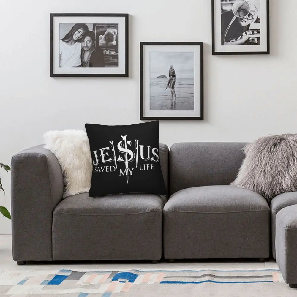 Modern Faith Meets Home Comfort: Jesus 'The Way, The Truth, The Life' Cushion Cover