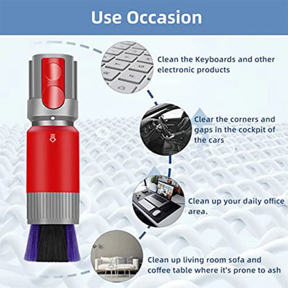 Scratch-free Dusting Brush Compatible with Dyson V7 V8 V10 V11 V12 V15 Vacuum Cleaners Self-cleaning Soft Bristles