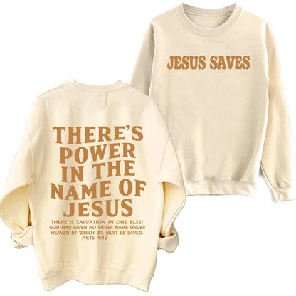 🔥 "There Is Power in the Name of Jesus" Sweatshirt – Oversized Faith Hoodie for Men & Women!