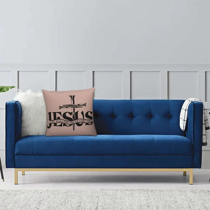 Modern Faith Meets Home Comfort: Jesus 'The Way, The Truth, The Life' Cushion Cover