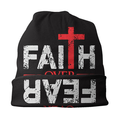 🧢 Bold Faith Meets Trendy Comfort! This Faith Over Fear Jesus Christ Beanie