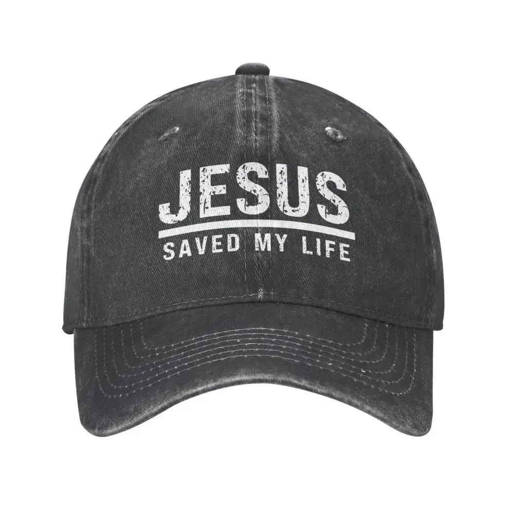 Jesus Saved My Life: Washed Cotton Ponytail Baseball Cap