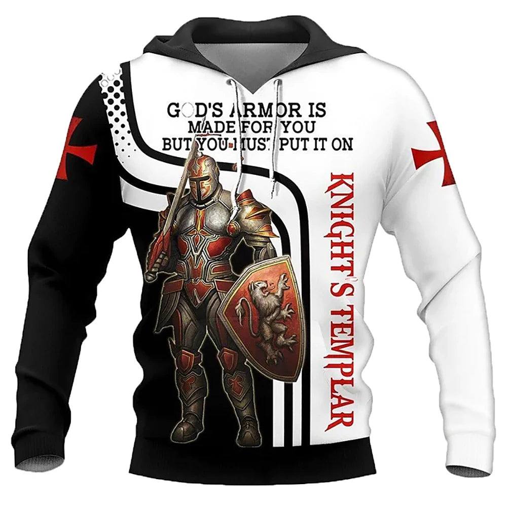 Knight Templar Armor Jesus Hoodie – Wear His Protection Boldly!