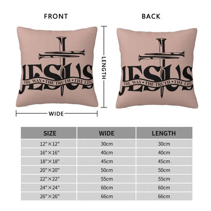 Modern Faith Meets Home Comfort: Jesus 'The Way, The Truth, The Life' Cushion Cover