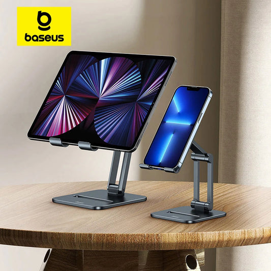 📱 Elevate Your View – Baseus Aluminum Foldable Phone & Tablet Stand