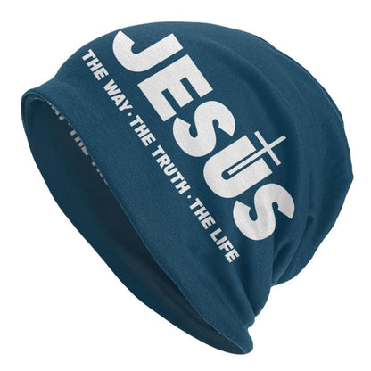 Custom Yeshua Jesus Christian Skullies Beanies Caps Unisex Winter Warm Knit Hat Adult Religion Faith Bonnet Hats Outdoor Ski Cap