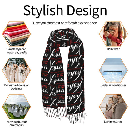 Stay Warm in Style: Jesus 'The Way, The Truth, The Life' Tassel Scarf