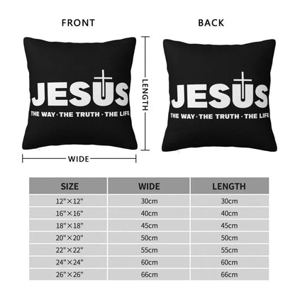 Modern Faith Meets Home Comfort: Jesus 'The Way, The Truth, The Life' Cushion Cover