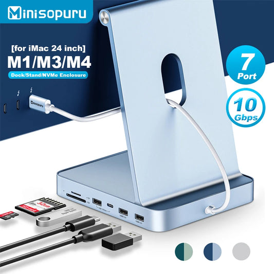 🚀 Supercharge Your iMac – Minisopuru USB-C Hub with SSD Support (2021–2024 Models)