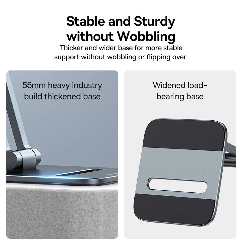 📱 Elevate Your View – Baseus Aluminum Foldable Phone & Tablet Stand