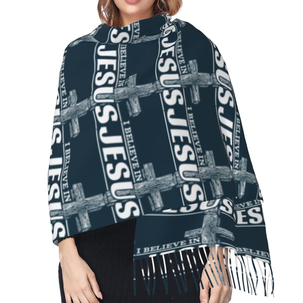 Stay Warm in Style: Jesus 'The Way, The Truth, The Life' Tassel Scarf