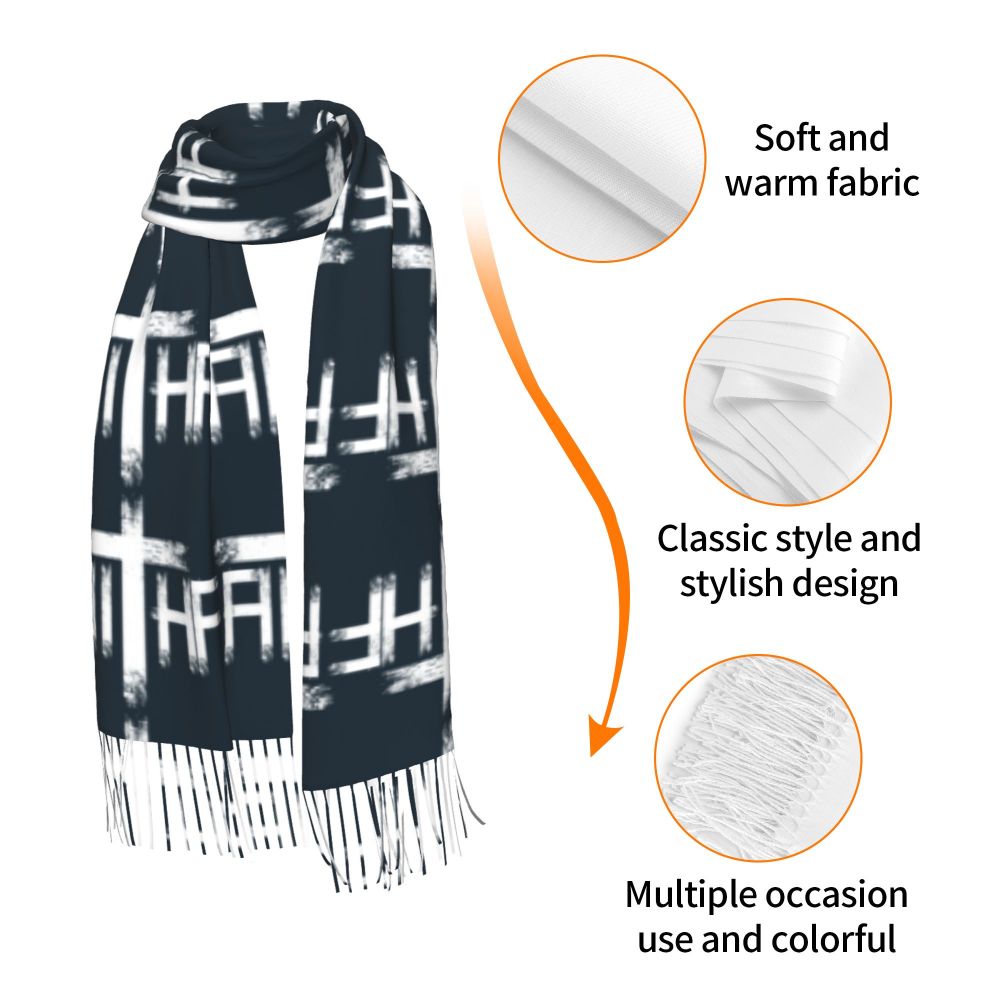 Stay Warm in Style: Jesus 'The Way, The Truth, The Life' Tassel Scarf