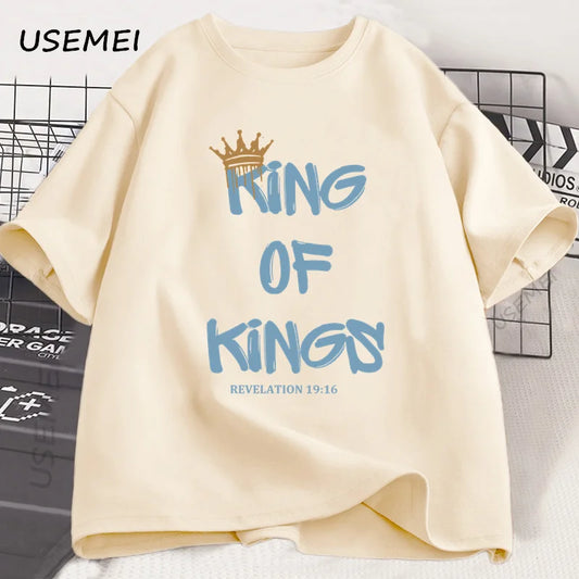 👑 Wear Your Faith Boldly – "King of Kings" Christian T-Shirt for Men & Women