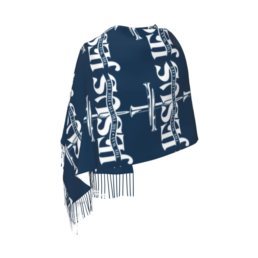 Stay Warm in Style: Jesus 'The Way, The Truth, The Life' Tassel Scarf