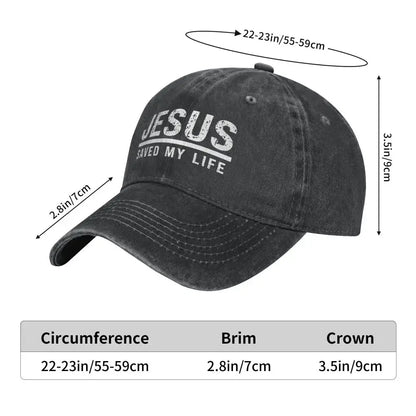 Jesus Saved My Life: Washed Cotton Ponytail Baseball Cap