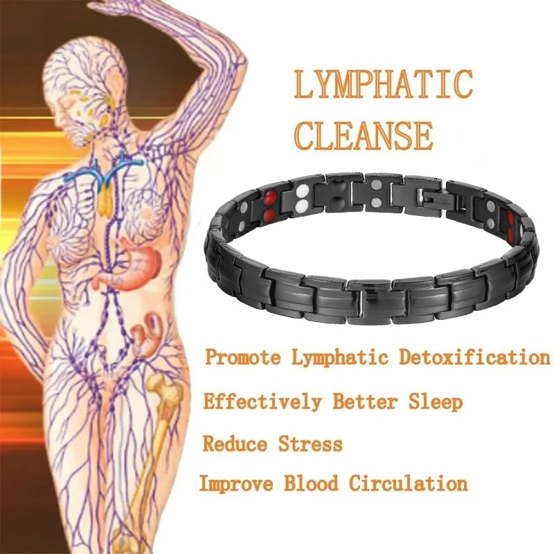 ✨ Women’s Wellness Magnetic Bracelet – Double Row Titanium Steel with Negative Ions & Germanium