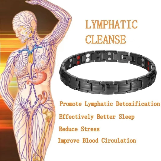 ✨ Women’s Wellness Magnetic Bracelet – Double Row Titanium Steel with Negative Ions & Germanium