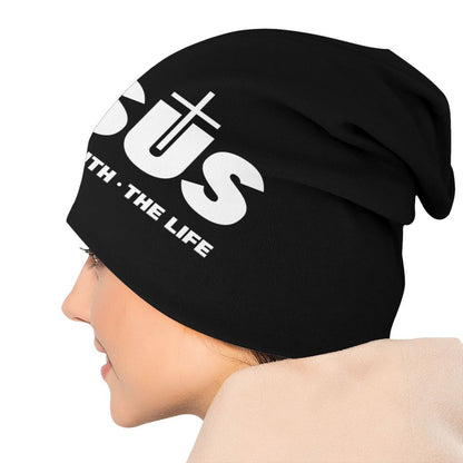 Custom Yeshua Jesus Christian Skullies Beanies Caps Unisex Winter Warm Knit Hat Adult Religion Faith Bonnet Hats Outdoor Ski Cap