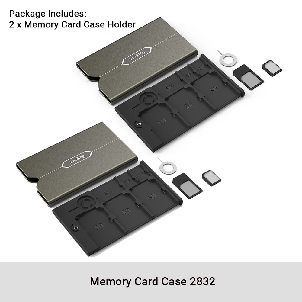 SmallRig Memory Card Case Holder Memory Card Storage Holder Anti-Shock Anti-Fall and Scratch DSLR Camera Rig 2832