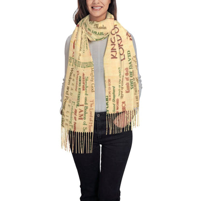 Wrap Yourself in Faith: Custom Jesus Bible Verse Tassel Scarf – Soft, Stylish, and Perfect for Winter!