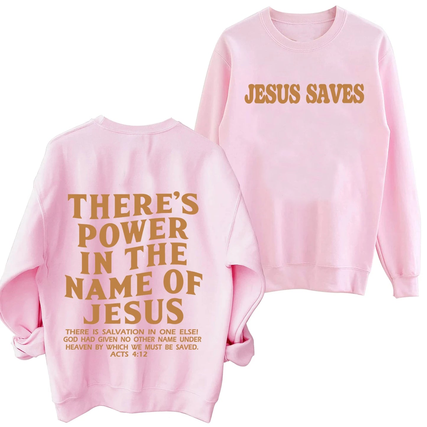 🔥 "There Is Power in the Name of Jesus" Sweatshirt – Oversized Faith Hoodie for Men & Women!