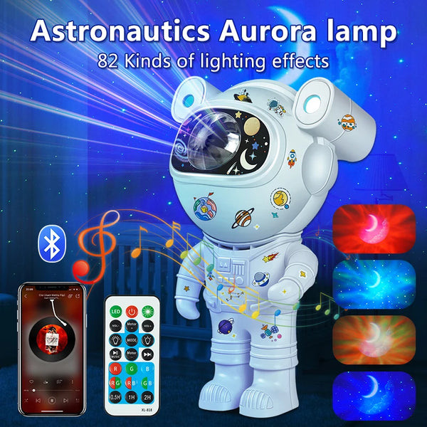 Kids Star DIY Projector Night Light with Remote Control 360 Adjustable Design Astronaut Nebula Galaxy Lighting for Children