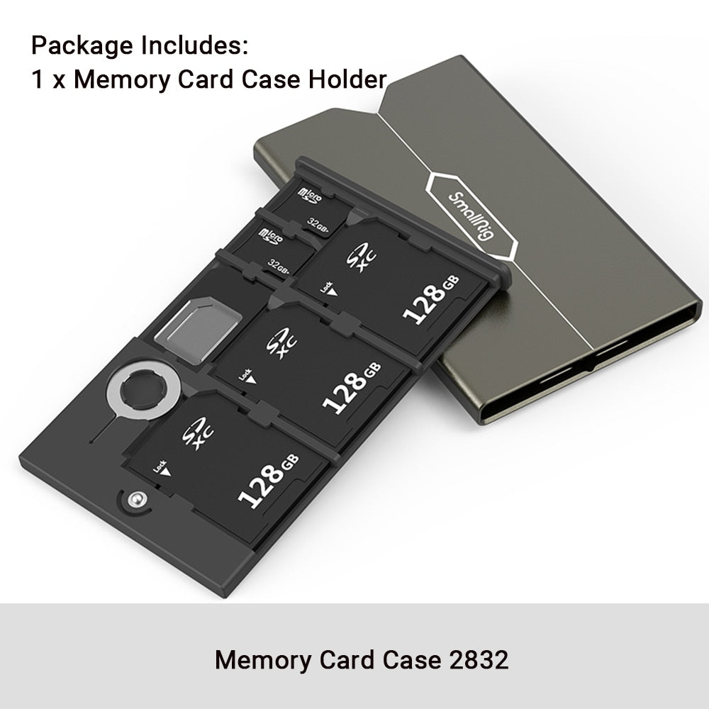 SmallRig Memory Card Case Holder Memory Card Storage Holder Anti-Shock Anti-Fall and Scratch DSLR Camera Rig 2832