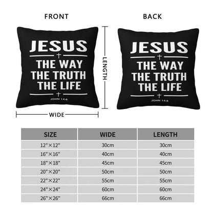 Modern Faith Meets Home Comfort: Jesus 'The Way, The Truth, The Life' Cushion Cover