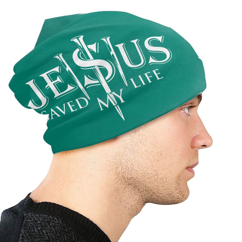 Custom Yeshua Jesus Christian Skullies Beanies Caps Unisex Winter Warm Knit Hat Adult Religion Faith Bonnet Hats Outdoor Ski Cap