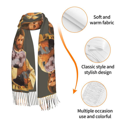 Stay Warm in Style: Jesus 'The Way, The Truth, The Life' Tassel Scarf