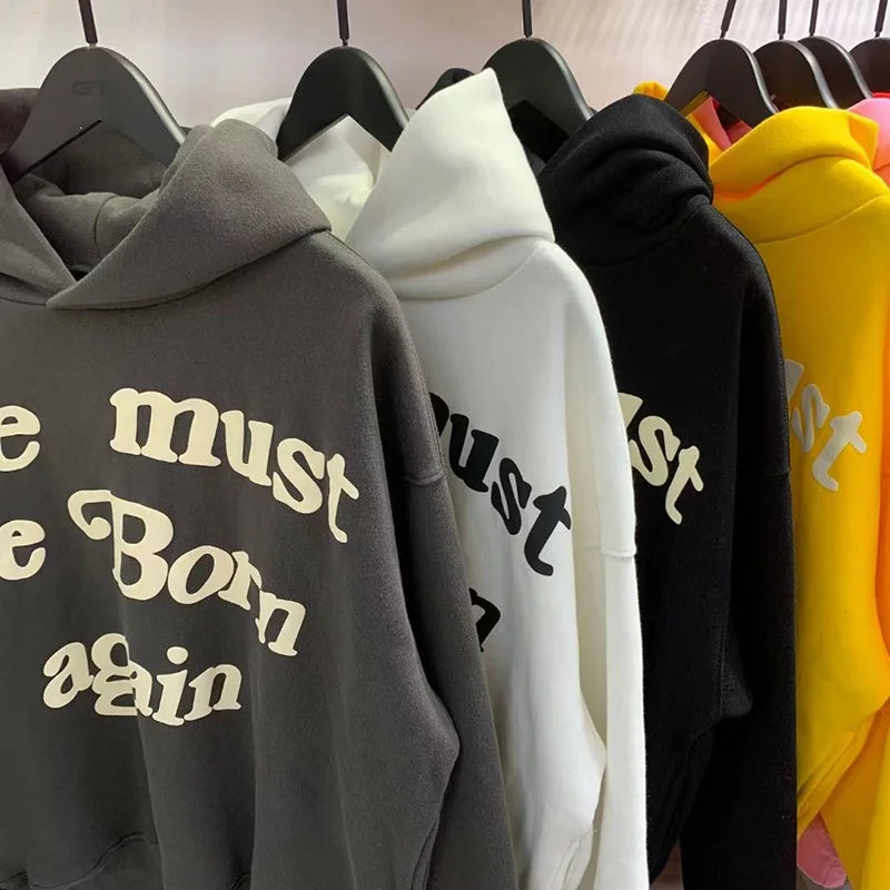 🔥 23FW "Ye Must Be Born Again" Oversized Hoodie – Iconic Streetwear Style!