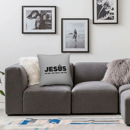 Modern Faith Meets Home Comfort: Jesus 'The Way, The Truth, The Life' Cushion Cover