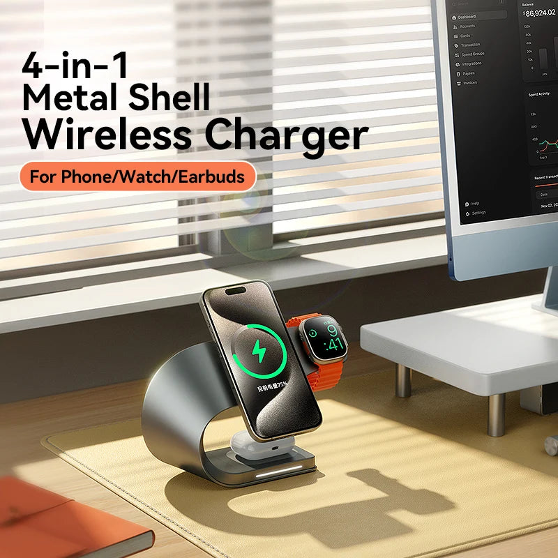 4-in-1 Magnetic Wireless Charging Station – Simplify Your Tech Life!