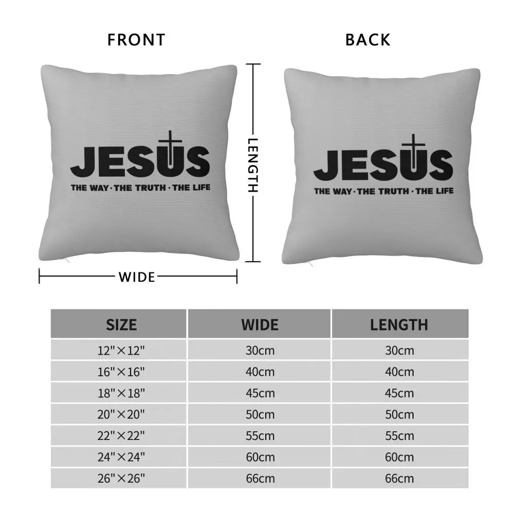 Modern Faith Meets Home Comfort: Jesus 'The Way, The Truth, The Life' Cushion Cover