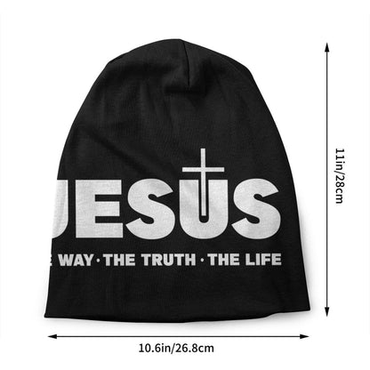 Custom Yeshua Jesus Christian Skullies Beanies Caps Unisex Winter Warm Knit Hat Adult Religion Faith Bonnet Hats Outdoor Ski Cap