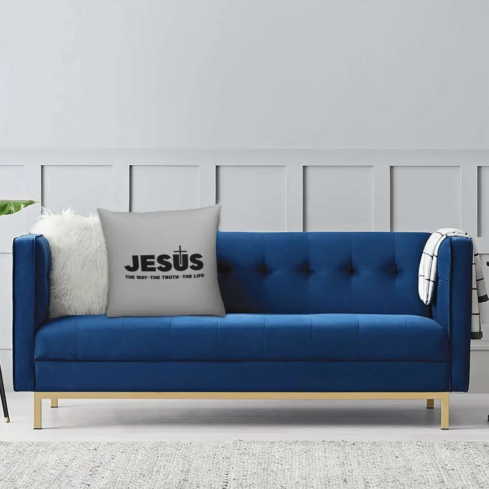 Modern Faith Meets Home Comfort: Jesus 'The Way, The Truth, The Life' Cushion Cover