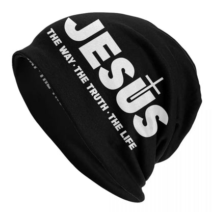 Custom Yeshua Jesus Christian Skullies Beanies Caps Unisex Winter Warm Knit Hat Adult Religion Faith Bonnet Hats Outdoor Ski Cap