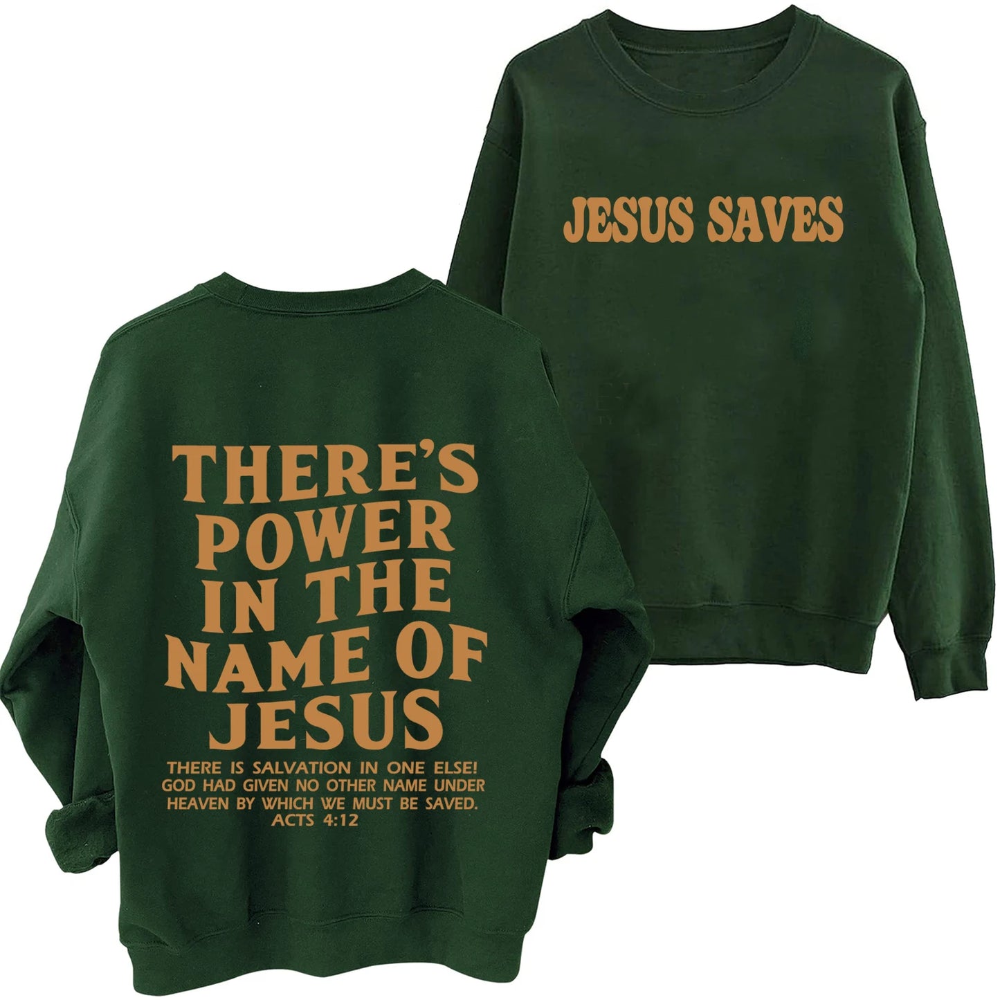 🔥 "There Is Power in the Name of Jesus" Sweatshirt – Oversized Faith Hoodie for Men & Women!