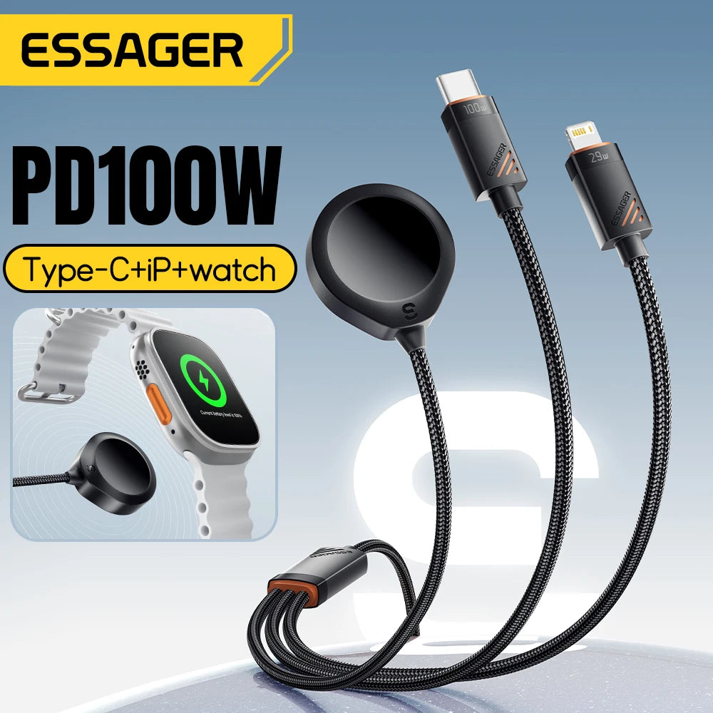 ⚡ One Cable to Rule Them All – Essager 3-in-1 100W Fast Charging Cable