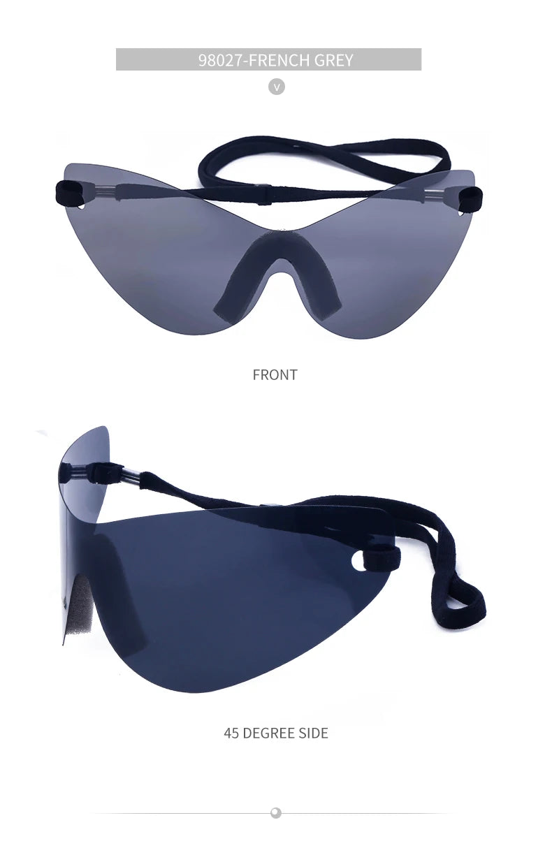 🕶️ Step Into the Future of Cool – Oversized Punk Rimless Y2K Sunglasses (2025 Edition)