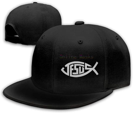 🧢🔥 "JESUS" Snapback – Bold Faith Flat Bill Trucker Cap for Men | Adjustable Streetwear Dad Hat