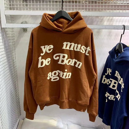 🔥 23FW "Ye Must Be Born Again" Oversized Hoodie – Iconic Streetwear Style!