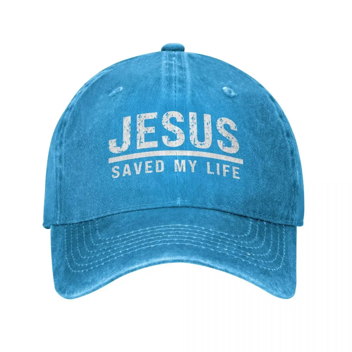 Jesus Saved My Life: Washed Cotton Ponytail Baseball Cap